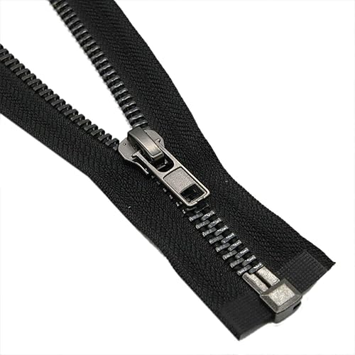 Miniatura 4 de Leekayer #8 Chaqueta separadora de 30 pulgadas con cremallera de níquel negro, 29.9 in, cremallera de metal resistente para chaquetas, abrigos de