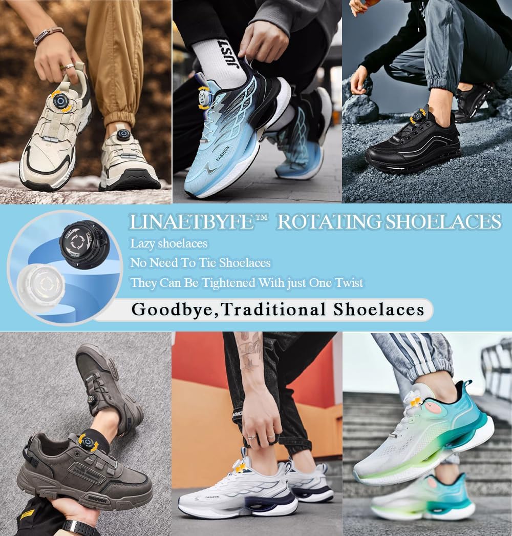 Rotating Automatic Buckle Elastic Shoes Laces,No Tie Shoe Laces,No Need to Tie Shoelaces Without Assembly,One Size Fits All,for Kids and Adults,button shoelace
