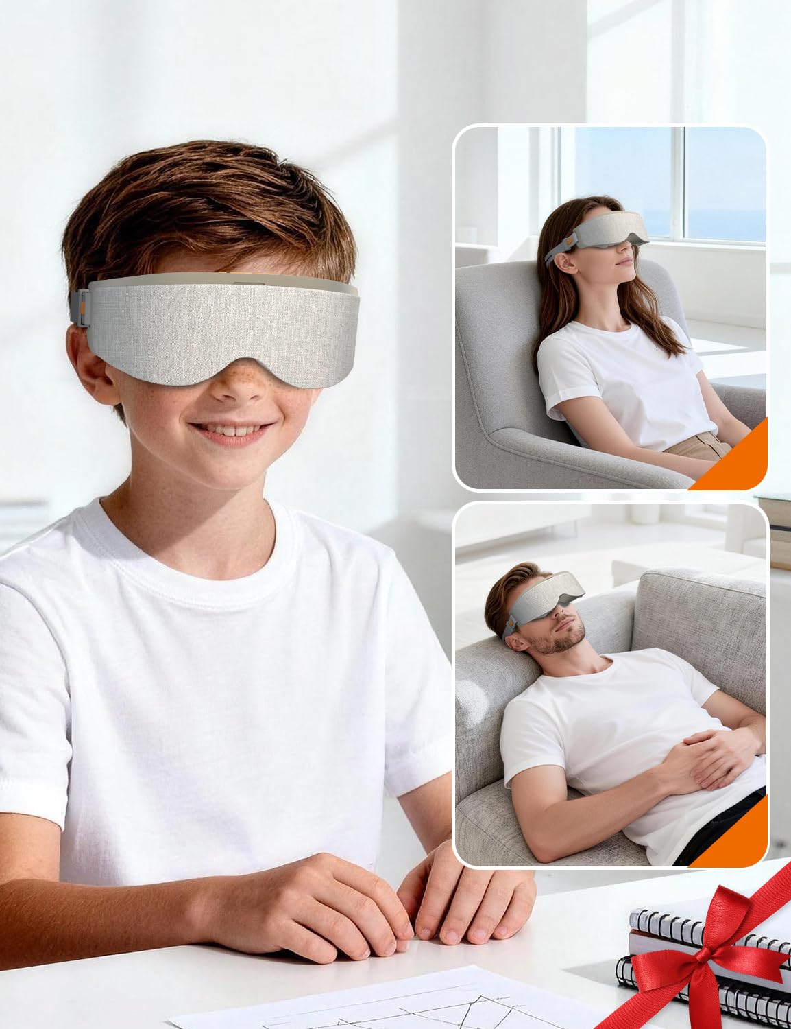 EVA BELLE Masque de sommeil pour les utilisateurs d'ordinateur, adolescents et amélioration du sommeil, cadeau pour femmes, hommes, adolescents, vieillards