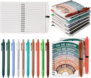 40 Pcs Rainbow Mental Health Gifts Pens and Journals Inspirational Copy