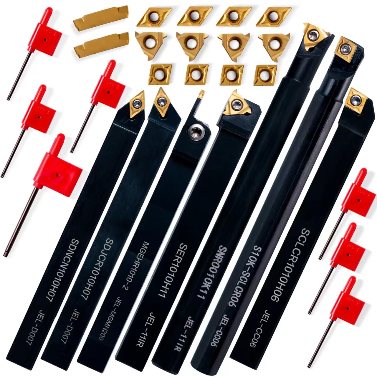 Lathe Turning Tools - 21pcs Indexable Insert Holder Set -11