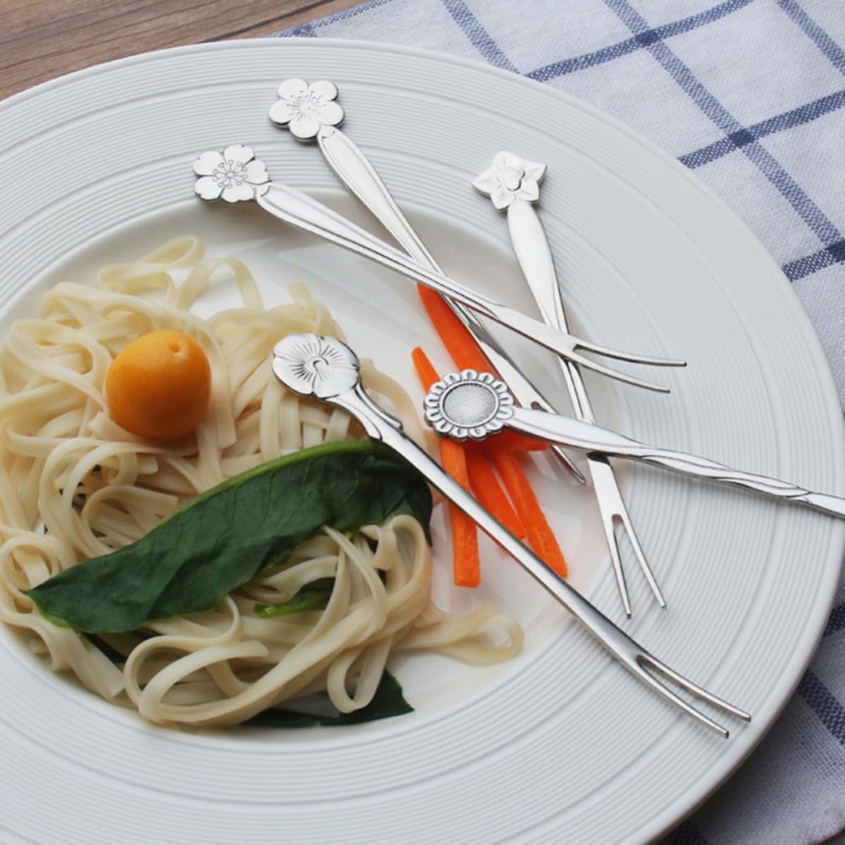 5pcs Stainless Steel Fruit Forks, Mini Set for Home Hotel