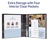 Avery Heavy-Duty View 3 Ring Binder, 1 Inch One Touch Slant Rings, 250-Sheet Capacity, DuraHinge, 1.4 Inch Wide Spine, Customizable Clear Cover and Spine, 1 Pastel Sage Green Binder (79818) – view 6