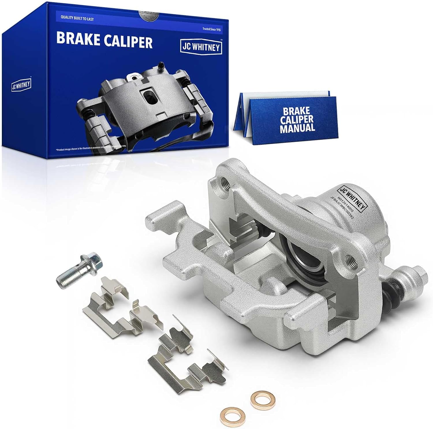 JC Whitney JFBAJCWBC00392 Rear Right Brake Caliper Assembly with Bracket - Compatible with Nissan Pathfinder 13-20, Murano 09-23, 370Z 10-20, Quest 11-17, INFINITI QX60 14-20, Q50 14-23, Q70 14-19
