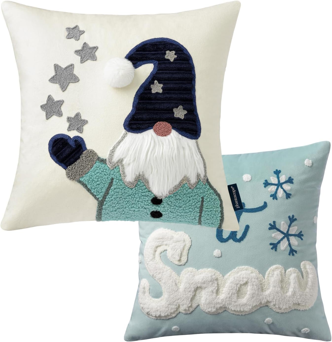 Phantoscope Merry Christmas Throw Pillow Covers Pack of 2
