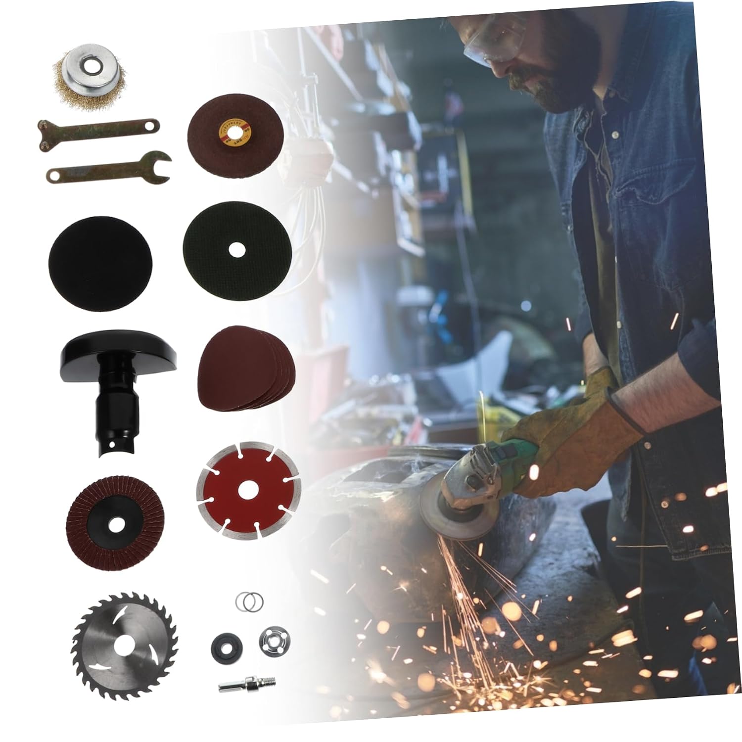 Electric Drill Angle Grinder Kit Drill Accessories Buffing Pads Polishing Wheel for Woodworking
