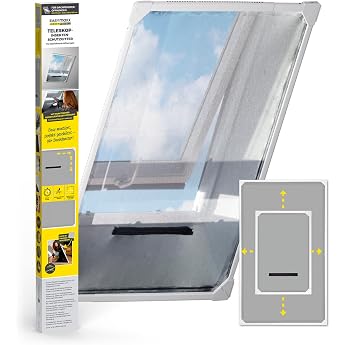EASYmaxx Insect Protect Telescopic Fly Screen Window with Frame and Integrated Mesh Roof Window Insect Protection No Cutting No Drilling 63 x 93 cm to 100 x 160 cm [White]