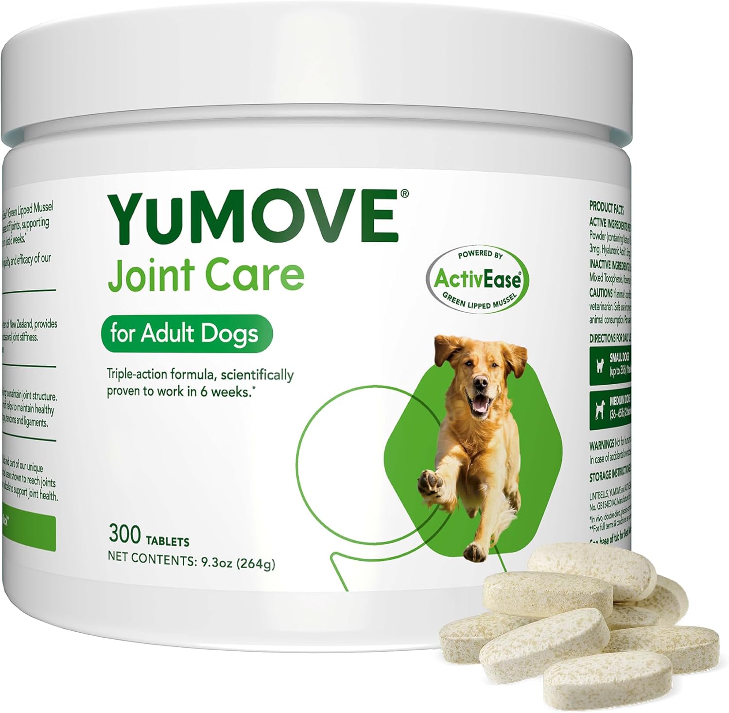Yumove Hip & Joint Supplement for Dogs with Glucosamine, Hyaluronic Acid, Green Lipped Mussel & Omega 3 Joint Supplement - Regular and Advanced Strength (300ct, Chewable Tablets) - Amazon product rated Grade C