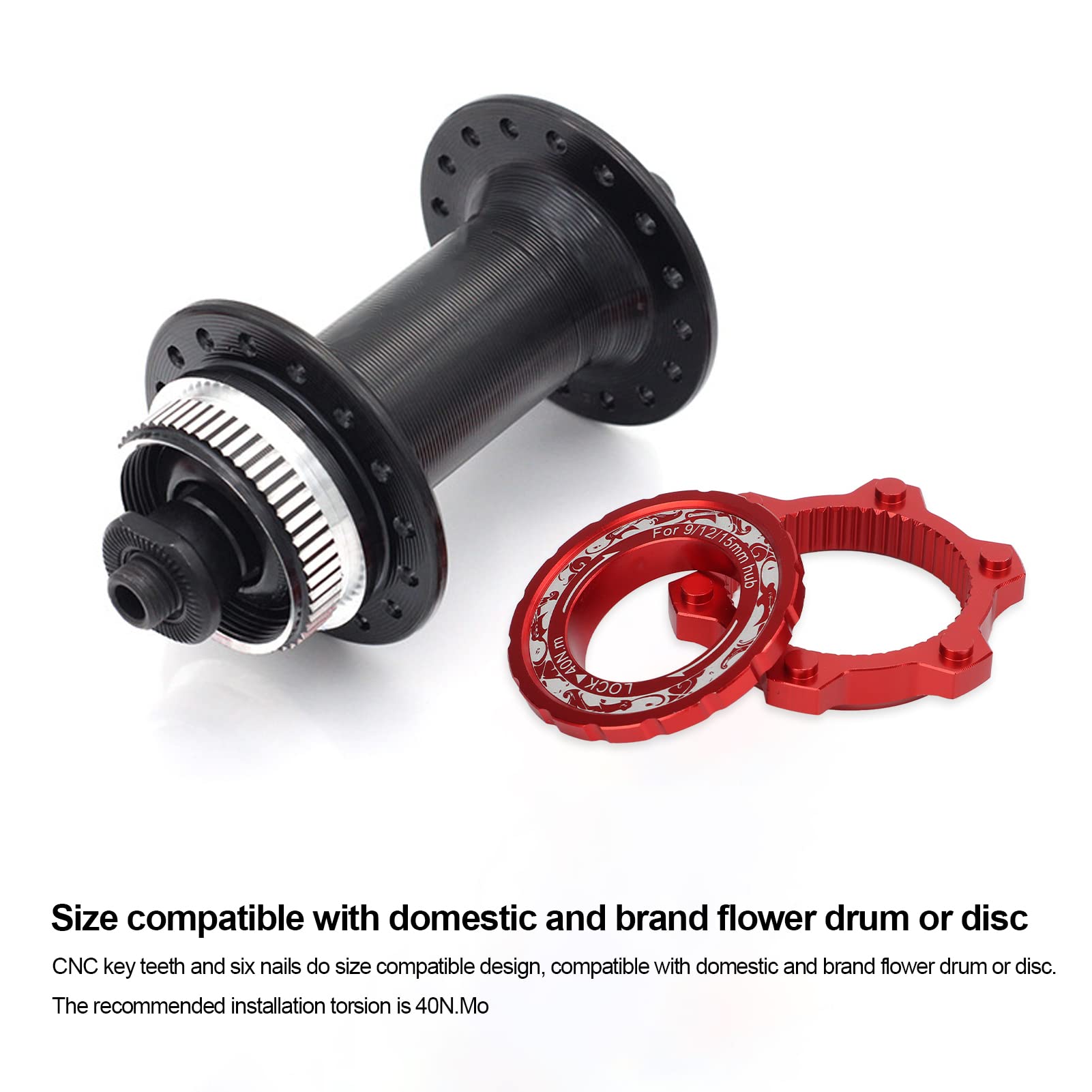 BuyWeek Adaptador de Bloqueo Adaptador de Rotor, 6 Pernos de Aleación de Aluminio para Bicicleta (Rojo)