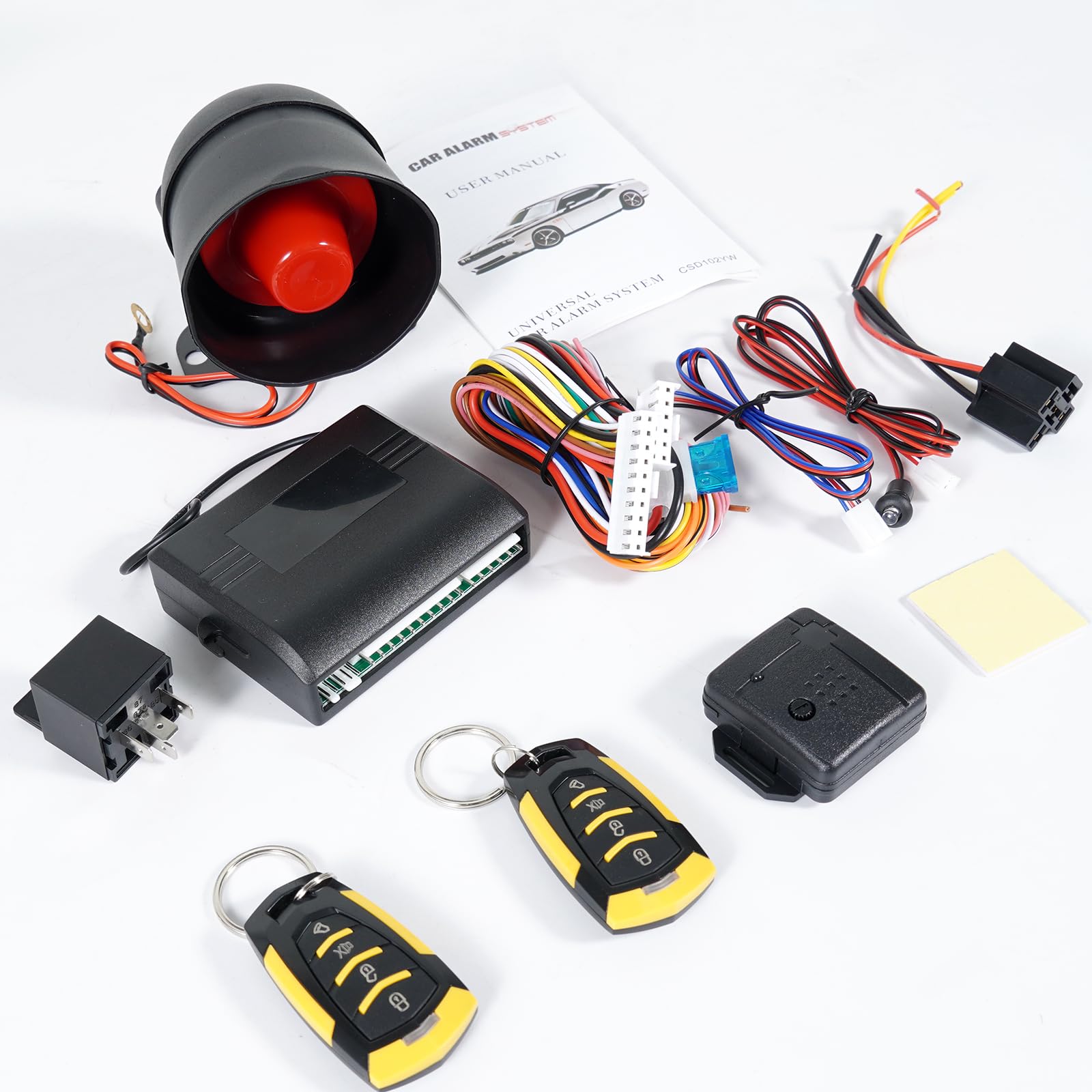 Unifizz Kit universale di chiusura centralizzata a distanza per auto, senza chiave, sistema di allarme antifurto, per auto