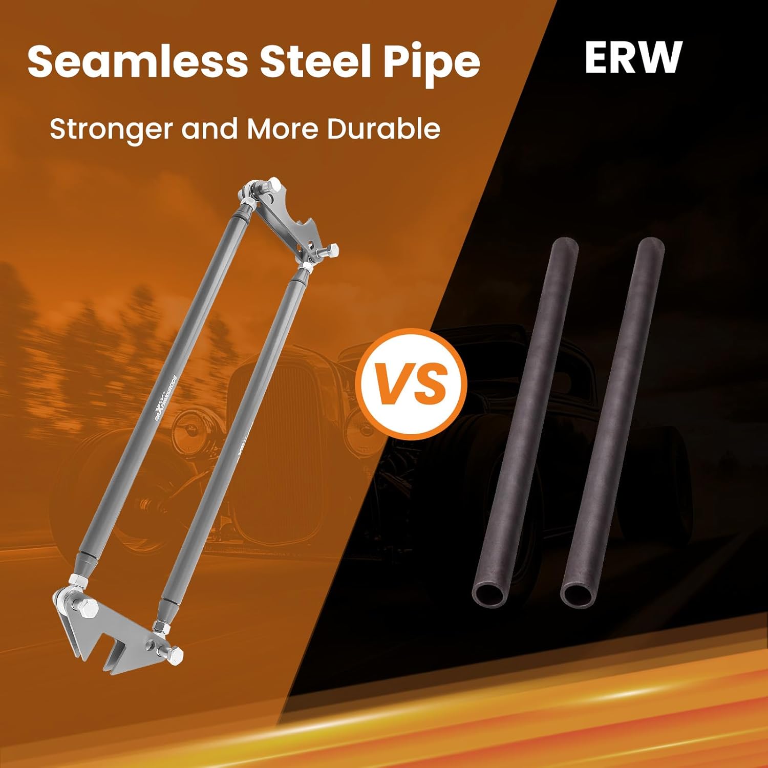 Parallel 4-Link Suspension Kit, Universal Weld-On 24" Steel Bars for Rat Rod Hot Rod Truck Classic Car