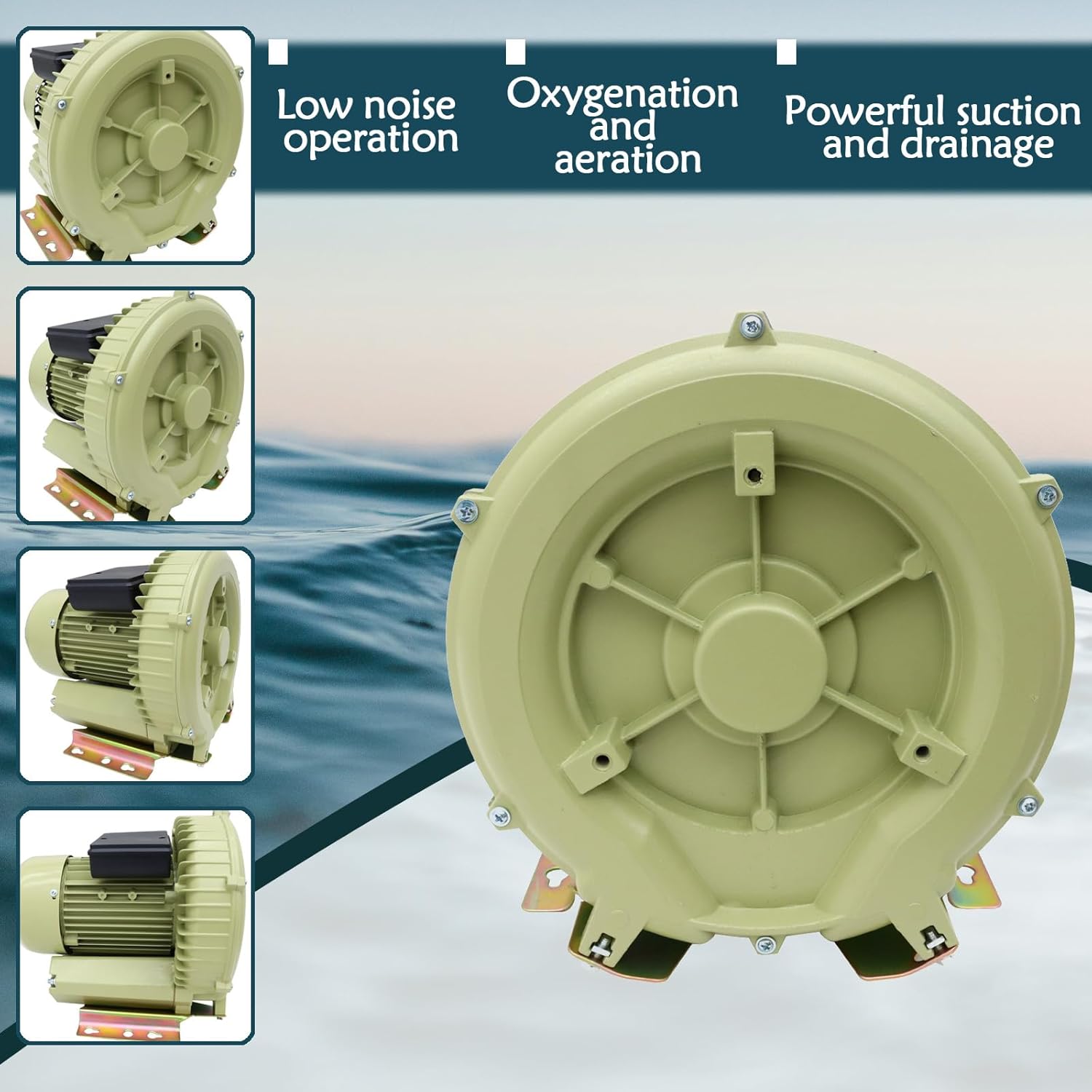 Aquaculture Fish Air Pump Blower Seafood Oxygen Charger 110V Pond Aerator Vortex Air Pump