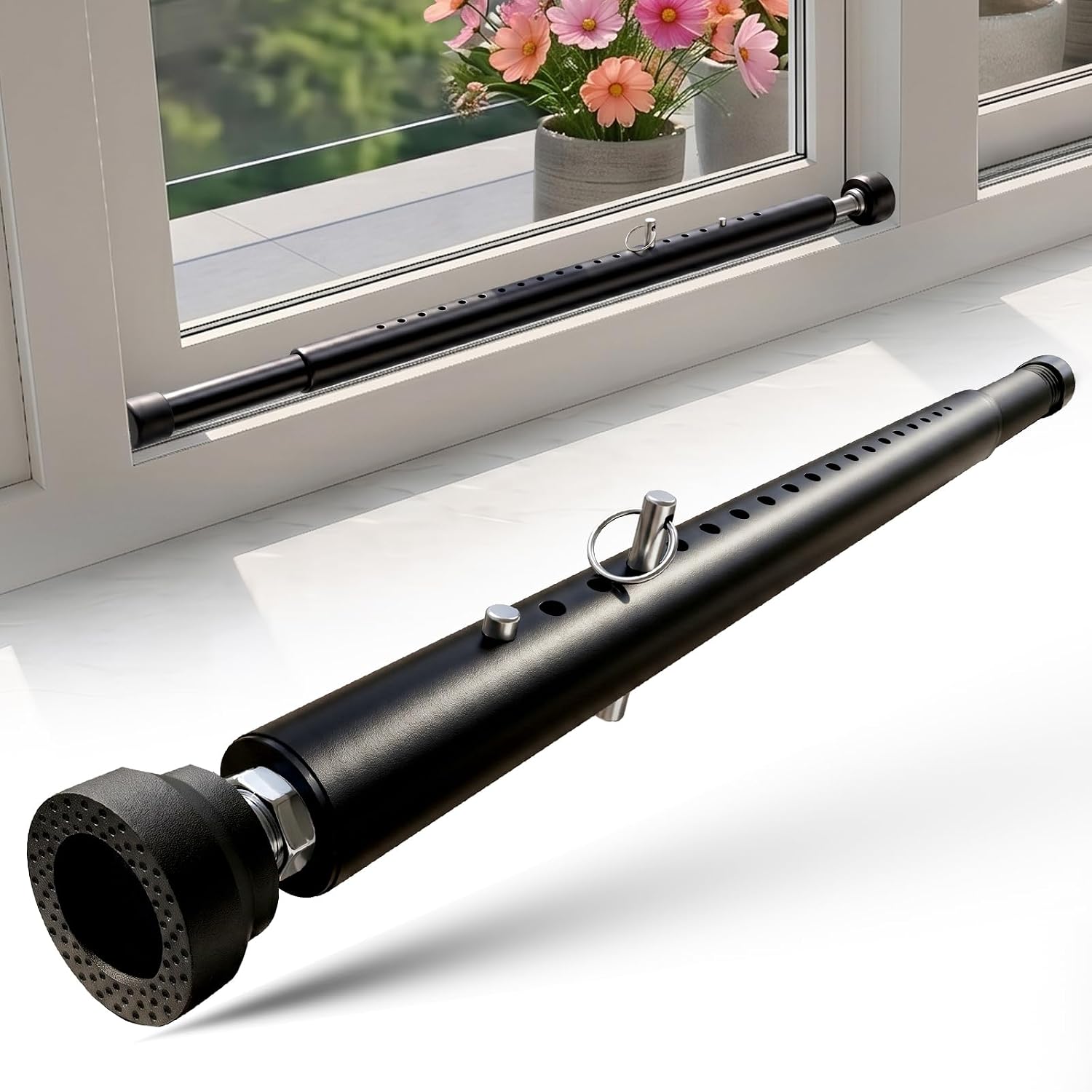 Sliding Door Security Bar 18"-51", Adjustable Security Bars Inside for Sliding Glass Door & Window, Heavy Duty Door Lock Bar with Quick Release, Patio Burglar Proof Stopper for Home Apartment Safety