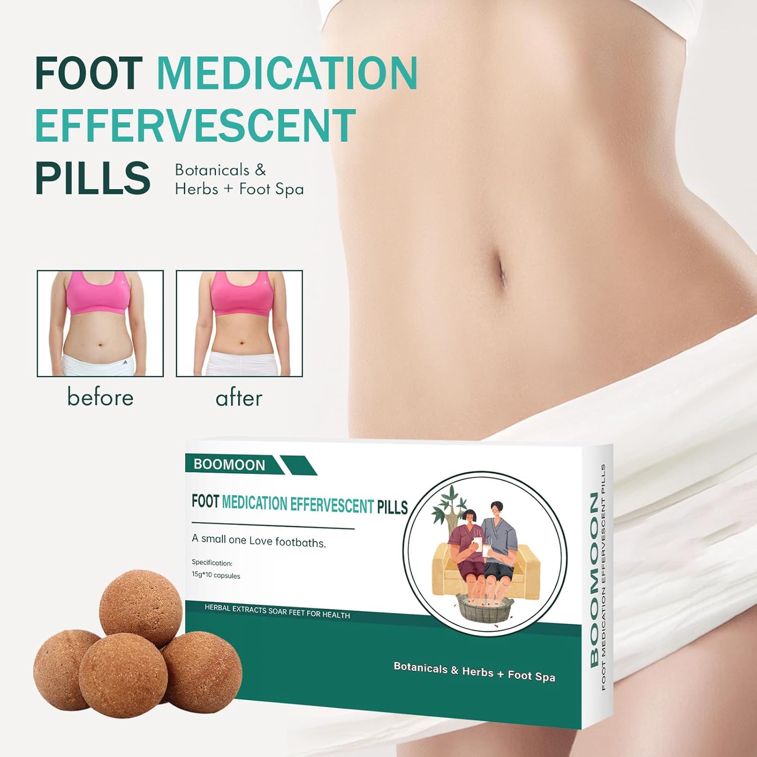 Foot Medication Effervescent Pills, Essential Oil Footbath Effervescent Tablets, Herbal Body Detox Foot Soak, Foot Bath Soak Relax Massage (3Box)