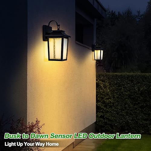 Miniatura 5 de LED Dusk to Dawn Outdoor Lighting - 2 Packs Outdoor Wall Lights for House, 13W 3000K LED Outside Porch Lantern, Black Exterior Wall Sconce for