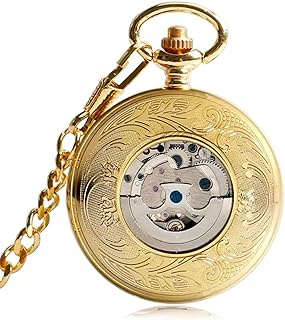 Accessori Uomo Donna Orologi da Tasca Meccanici a Carica Automatica Steampunk con Numeri Romani Regalo di Compleanno di Natale per la Festa del papà di Anniversario di Matrimonio