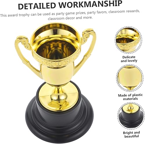Miniatura 8 de STOBOK 10 piezas de mini trofeos ganadores de trofeos pequeños trofeos de oro trofeos de béisbol trofeos para niños Deportes Recompensa Trofeo Juego