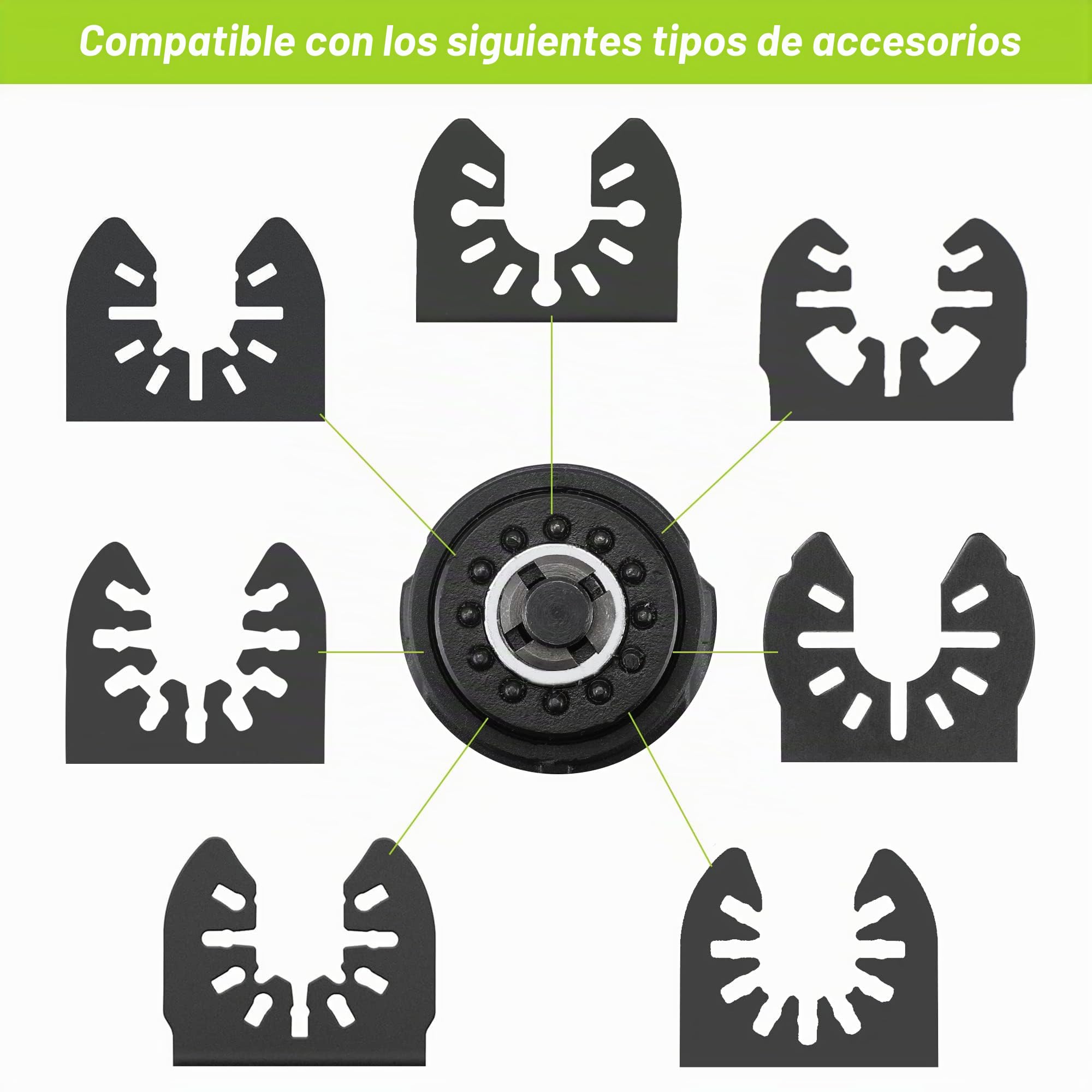 WORKPRO - Herramienta multifunción oscilante, 300 W, 7 velocidades ajustables, 17 accesorios, ángulo de oscilación de 3°, mecanismo de cambio rápido de hoja para aserrar, raspar, moldear, pulir