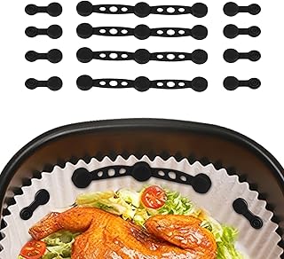 Dufuso 12 Pcs Air Fryer Silicone Magnetic Buckle, Air Fryer Magnets for Parchment Paper Liners Prevent Heat Resistant Kitc…