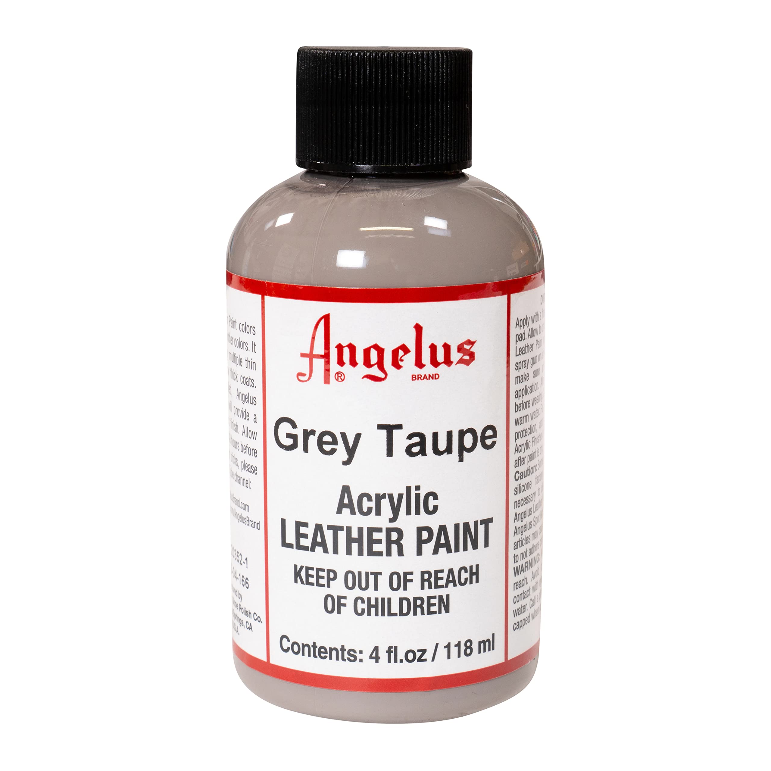 Angelus Acrylic Leather Paint, Flexible, Mixable, 4 Fl Oz (Pack of 1), Grey Taupe