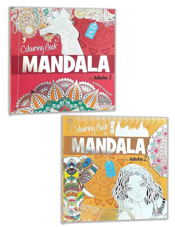 Mandala Colouring Book for Adults with Tear Out Sheets (Pack of 2 ...