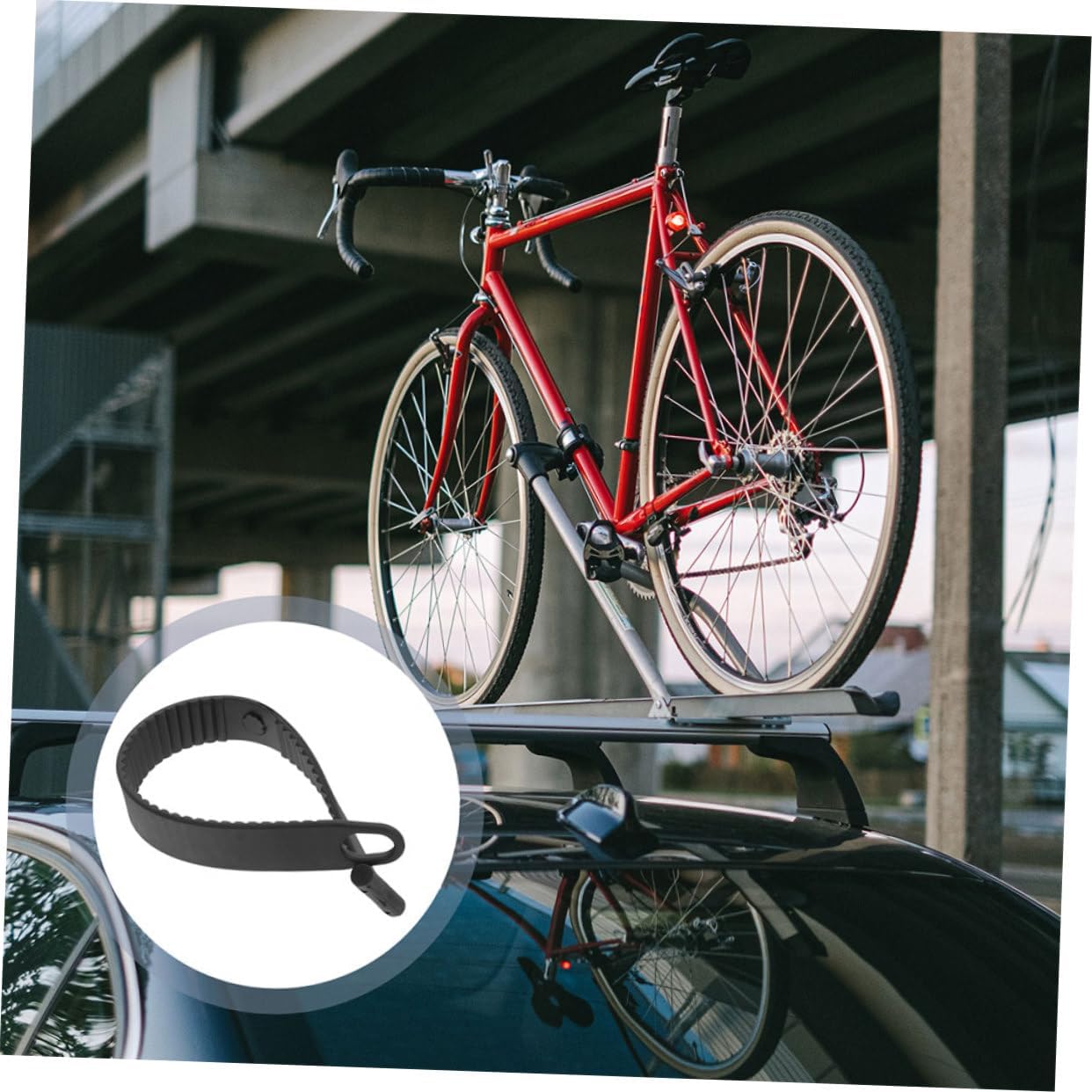 Yardwe 2pcs Elastic Luggage Fastening Straps Bike Rack Straps for Roof Mount Lightweight and Easy to Install for Bicycle Mountain Bike Road Bike Vehicle Tie Down