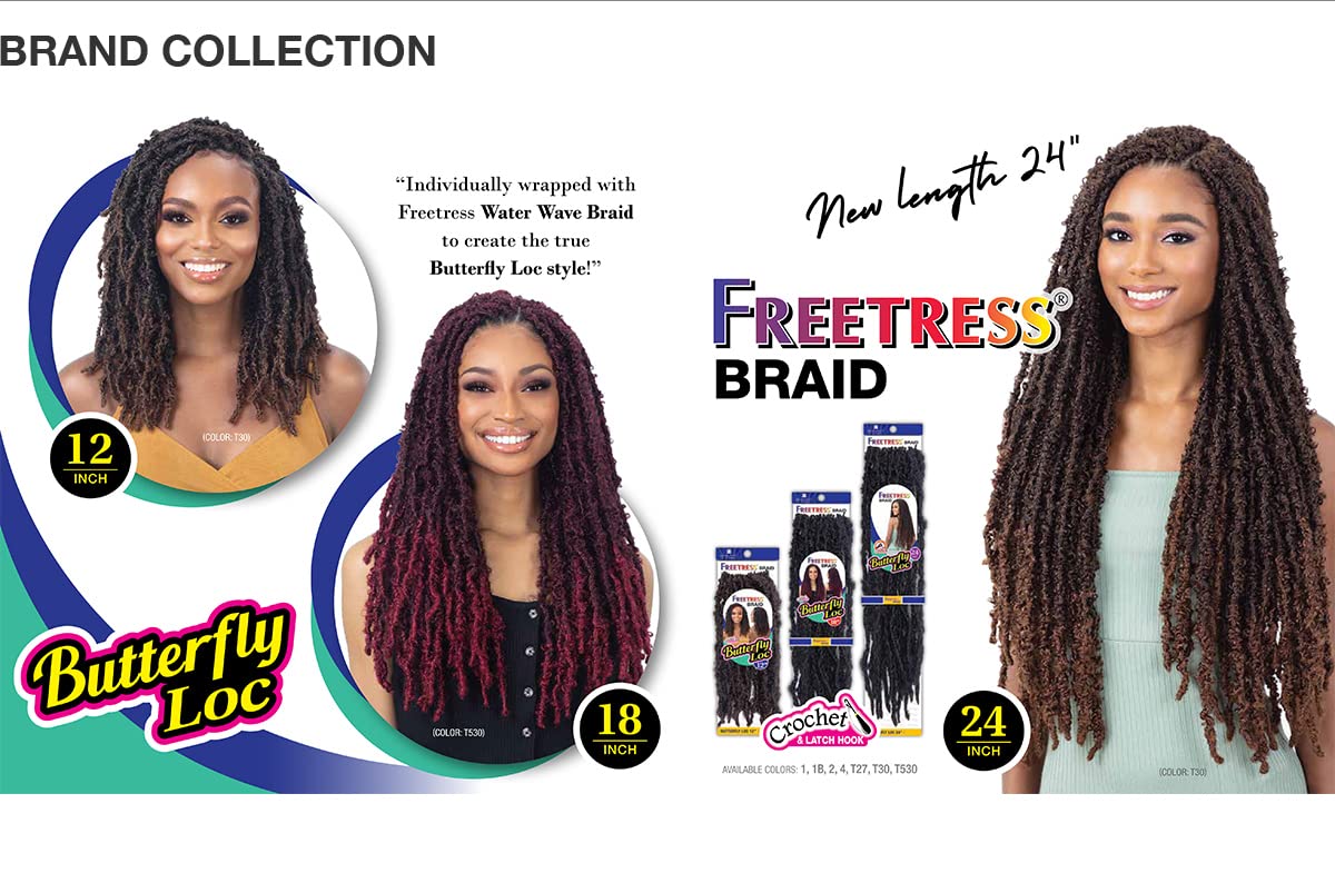 FreeTress Crochet Braids Butterfly Loc 24" (3-pack, T27)