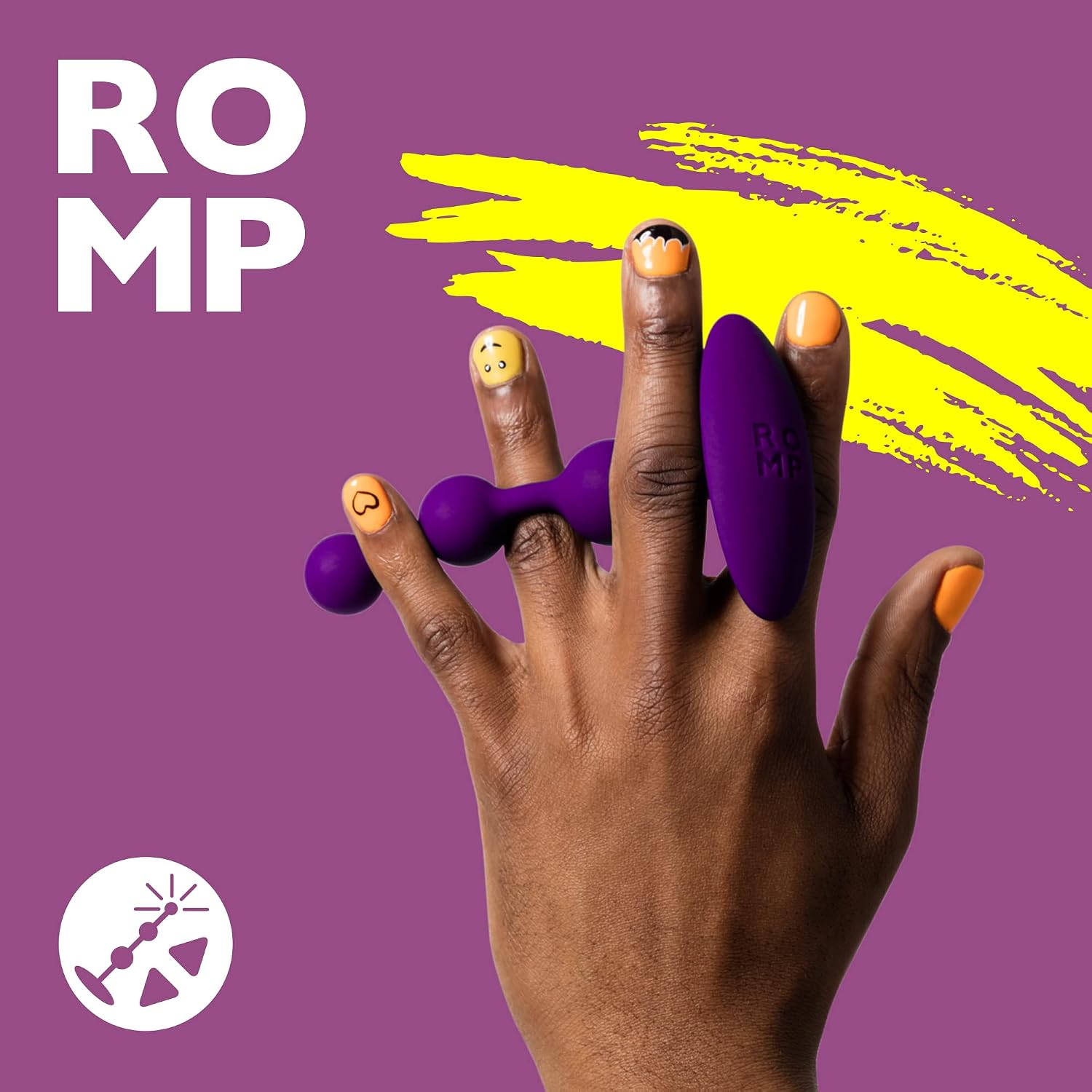 ROMP Amp Anal Beads | Adult Toys | Sex Toys for Men Women & Couples| 5 Inch Silicone Graduated Beads for Stimulation | Prostate Massager | Flexible Butt Plug | for use with Lube | Gift for Couples