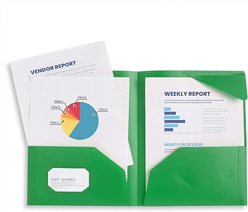 Vista 42 de Blue Summit Supplies 6 carpetas de polietileno con dos bolsillos, tonos de gemas surtidos, carpetas de plástico duradero con 2 bolsillos