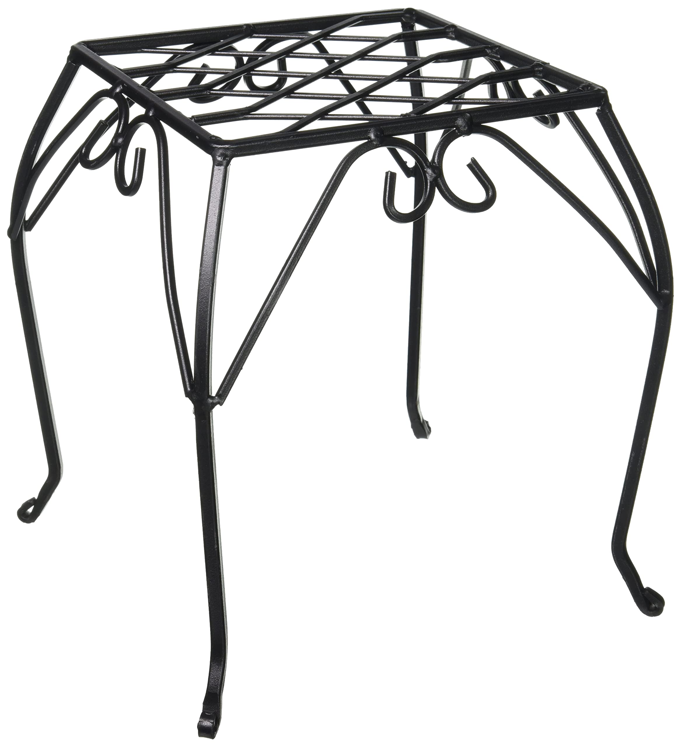 Flower Stand, Square, Black, 9.1 x 9.1 x 9.3 inches (23 x 23 x 23.5