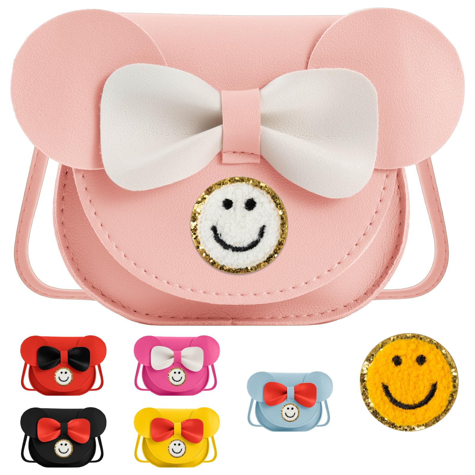 Toddler Small Purse Mini Mouse Ear Bow Wallet Crossbody Shoulder Bag for Teen Girls 2 3 4 5 6 7 8 Year Old Kid Baby Gift 1PCS