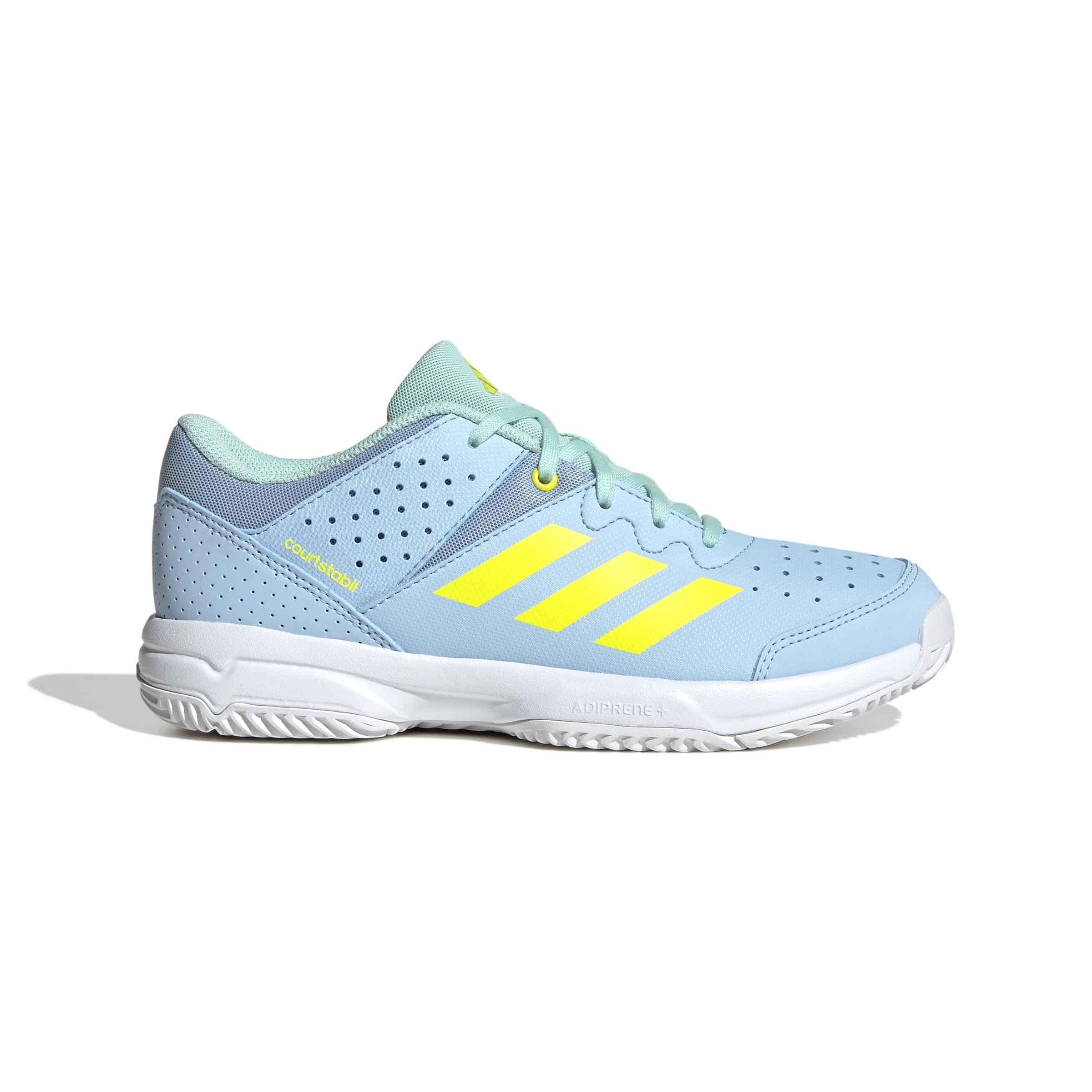 adidas Uniseks - dzieci Court Stabil Shoes, clear sky/Solar Lemon/clear mint, 36 2/3 EU
