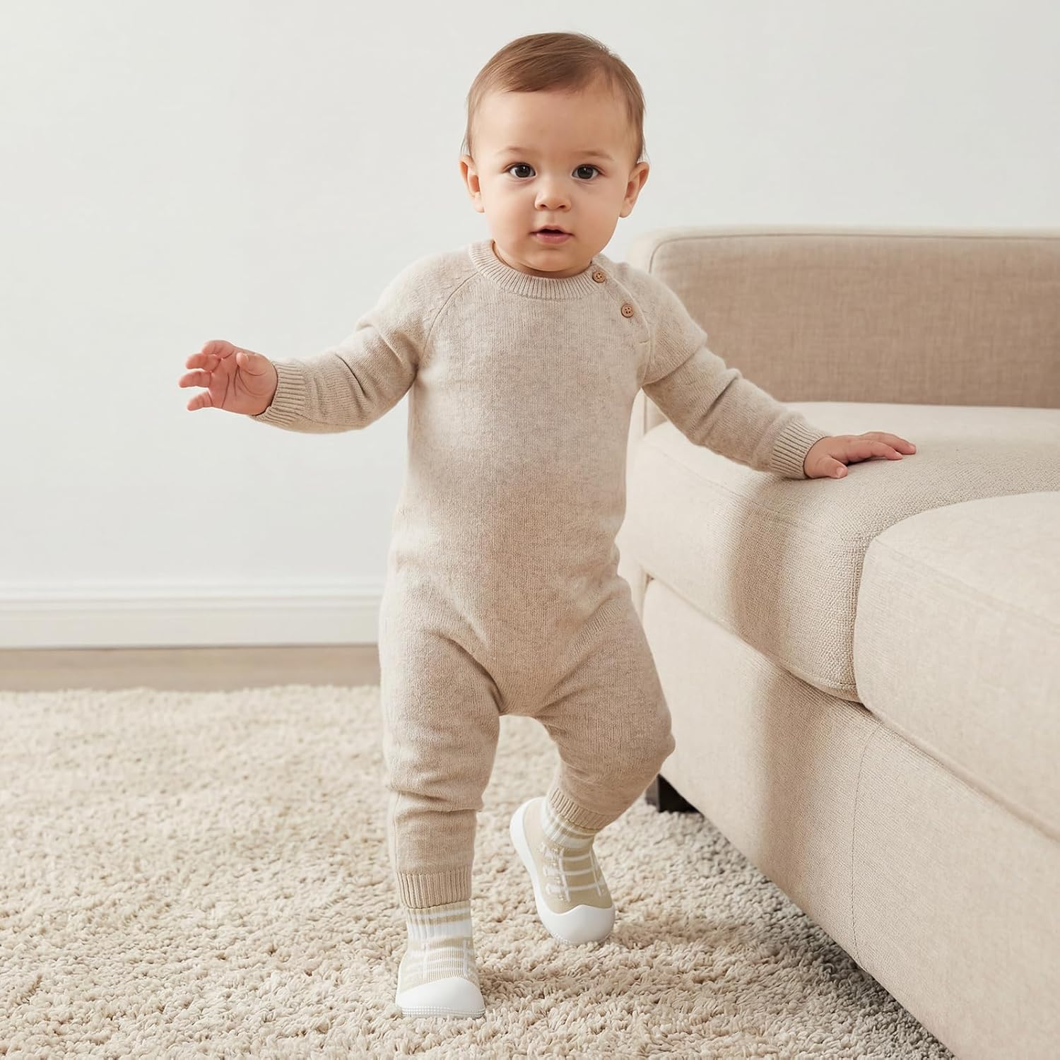 Wide Toe Box Baby Sock Shoes Soft Sole Infant First Walking Shoe Non-Slip Slippers Lightweight Sneakers for Baby Boys Girls - Image 2