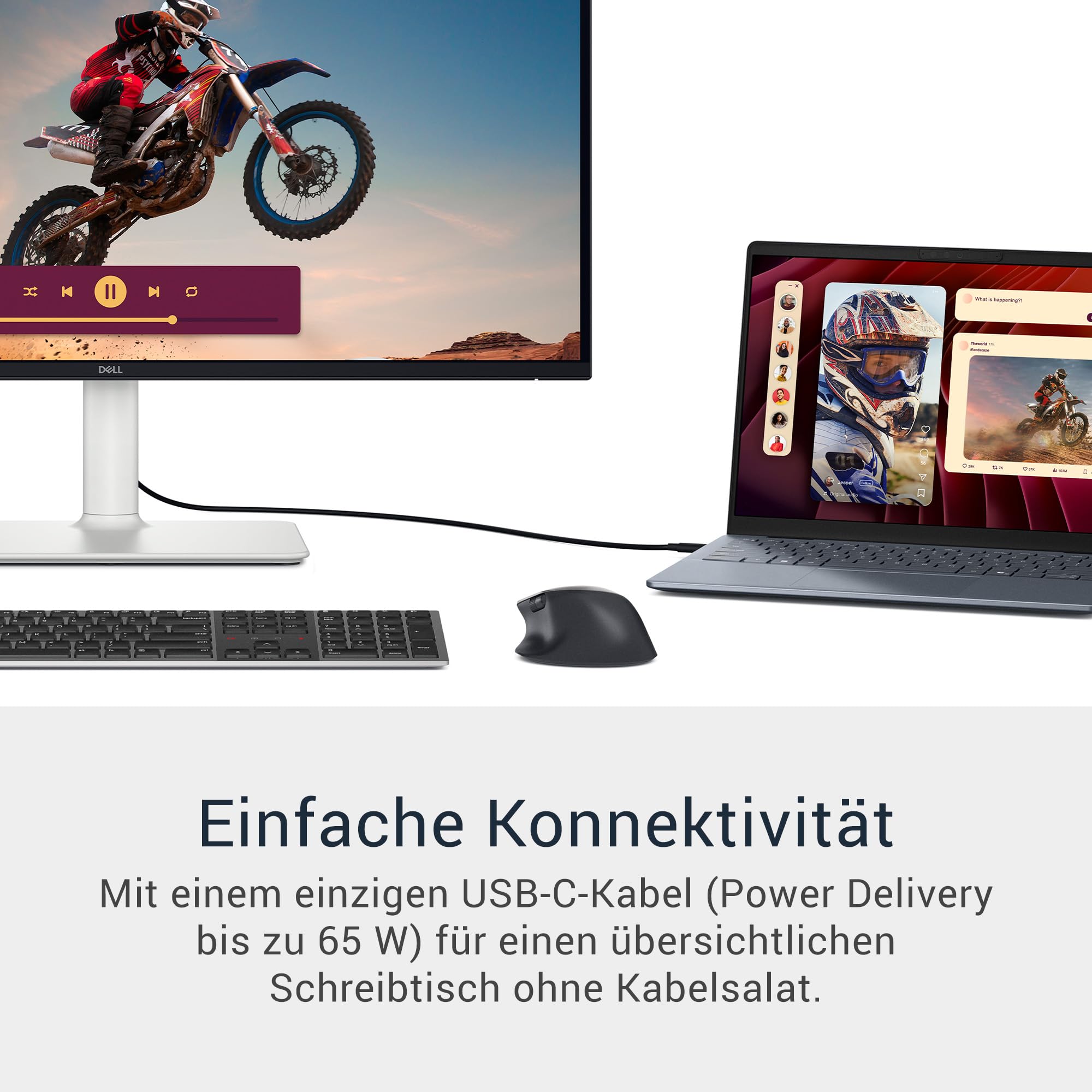 Dell S2725QC 27" 4K UHD IPS Monitor, 120Hz, 4ms, AMD FreeSync Premium, 99% sRGB, Höhenverstellbar, Lautsprecher, USB-C