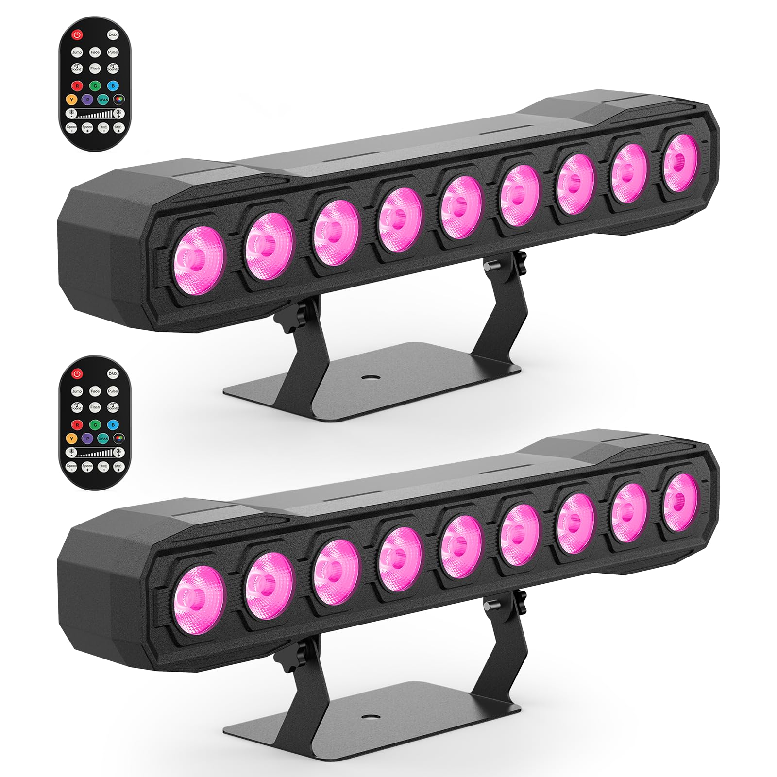 9 RGBW LED Wall Washer Éclairage de Scène 60W, Barre Lumineuse Effet Projecteur Avec Télécommande DMX512 Strobe Disco Lumière de Fête Pour Mariage DJ Extérieur Noël 2PCS