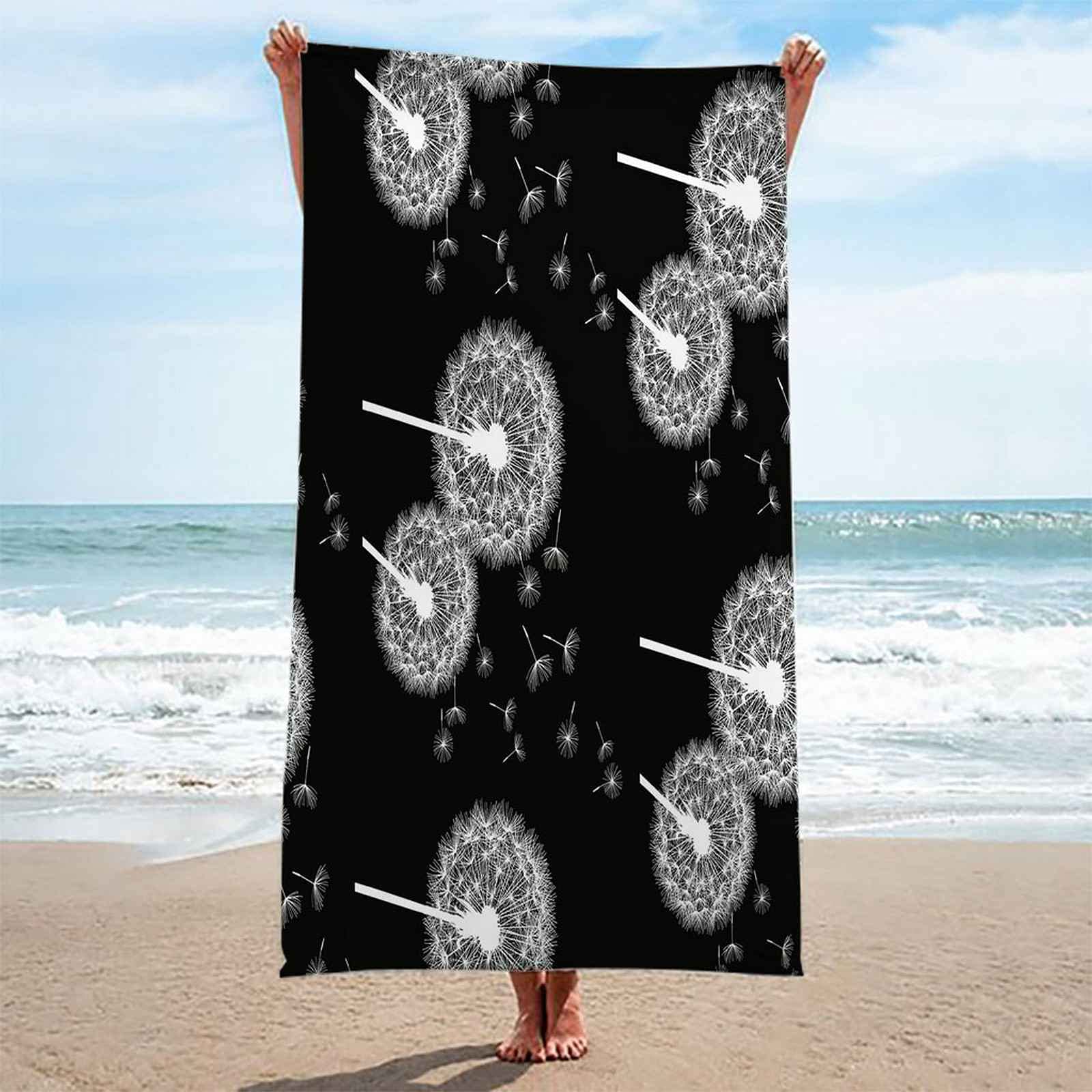 3D Drap De Plage Pissenlit Blanc Serviette De Plage Microfibre Serviette Douce Les Voyages Couverture De Plage pour La Piscine Gym Camping Natation Pique-Niques en Plein 150x200cm
