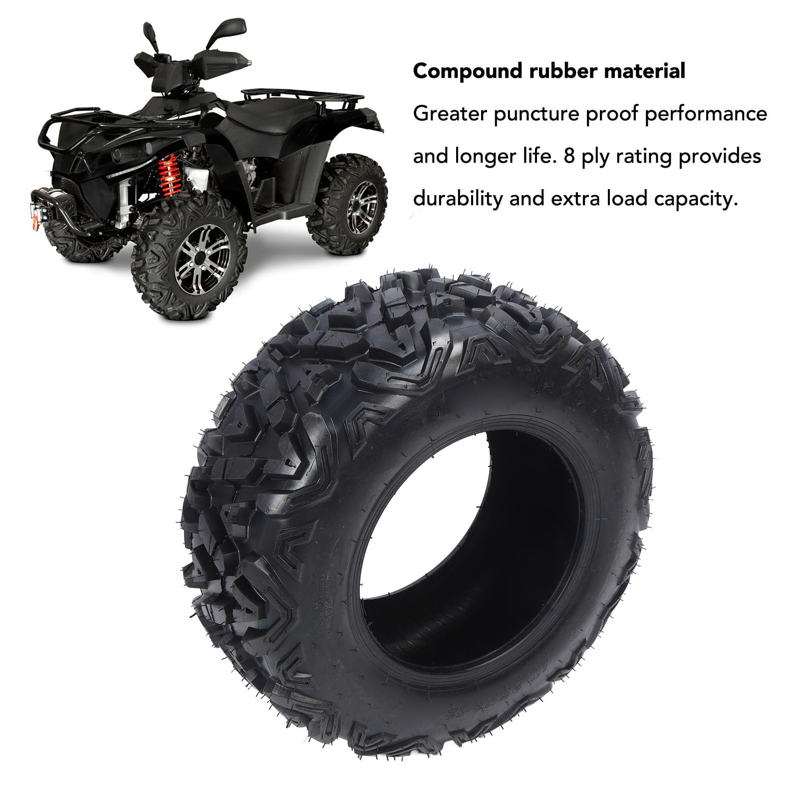 25x8 12 ATV Tubeless Pneumatico Heavy Duty 8 strati Fuoristrada per tutti i terreni con trazione migliorata per UTV Go Kart Cart Tosaerba 25x8x12 25x8 00 12