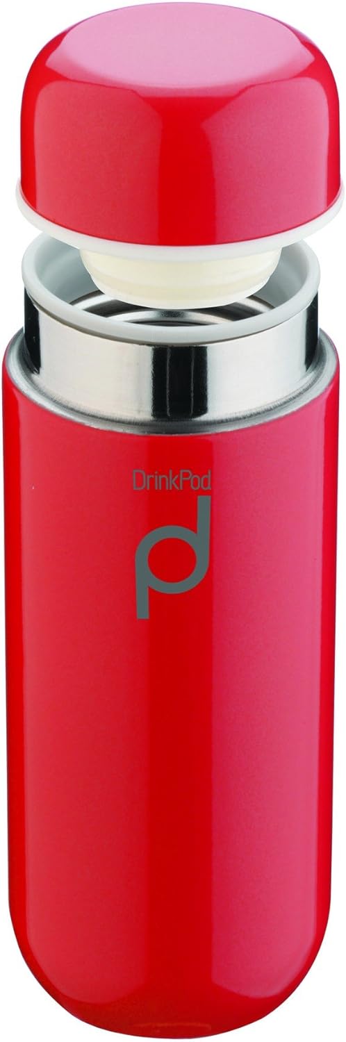 Grunwerg Drink Pod Vacuum Insulated Flask, Stainless Steel, Blue, 300ml