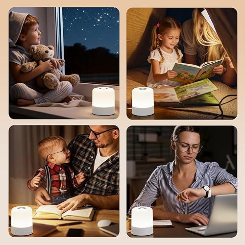 Vista 7 de Luz nocturna para bebé, lámpara portátil de 3 colores, 2400 mAh recargable regulable táctil luz nocturna para niños, lactancia, viajes