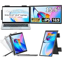 MAGICRAVEN Laptop Screen Extender, 15.6" 1080P IPS Portable Monitor, Travel Monitor for 13-15.6" Laptops with USB-C/HDMI Port, Plug and Play Attachment Screen for Windows/Mac/Android/Switch/PS5/Xbox