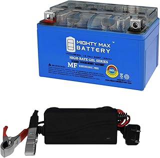 Mighty Max Battery YTX7A-BS Gel Replacement Battery for XTAX7A-BS, X7A-BS Powersport + 12V 1A Charger