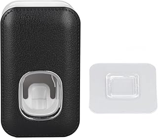 Dispensador de Pasta de Dientes Full Automatic Wall Handed Hands Operación fácil Pasta de Dientes Sprehiser para baños de Hotel Estilo Moderno ABS Negro Gris 11.3 x 6.7 x 6cm (Negro)