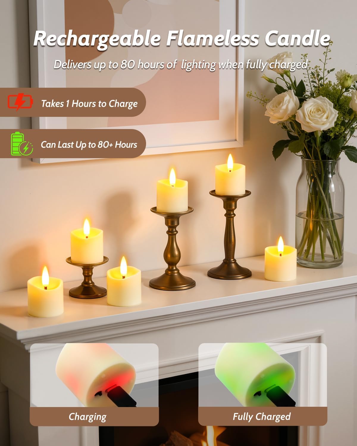 Rechargeable Flameless Candles with Remote Timer, 1.5"x2" LED Votive Fake Candles, Flickering Tea Lights Candles Battery Operated for Wedding Party Windows Table Home Decor Easter (12 Pack)