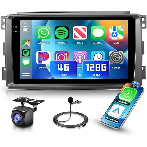4+128G Car Radio Stereo for Mercedes Benz Smart Fortwo 2005-2010, 9inch HD in-Cell Touch Screen/Android 15/Wireless CarPlay/Android Auto/GPS/WiFi/5.0Bluetooth/FM/RDS/SWC/AHD Backup Camera