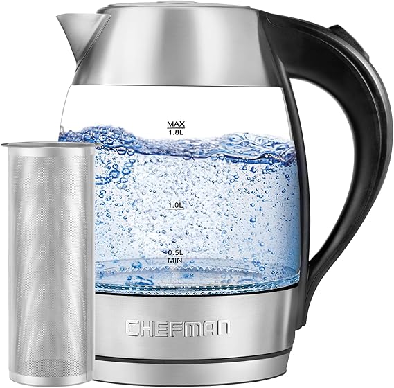 Chefman EasySteep Electric Tea Kettle with Infuser for Loose Leaf Tea