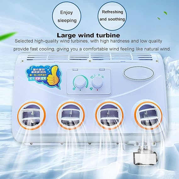 100W RV Rooftop Air Conditioner, 12V/24V DC, 32 Aluminum Tubes, Cooling Power 1.2T, Universal for Air Conditioning Modification