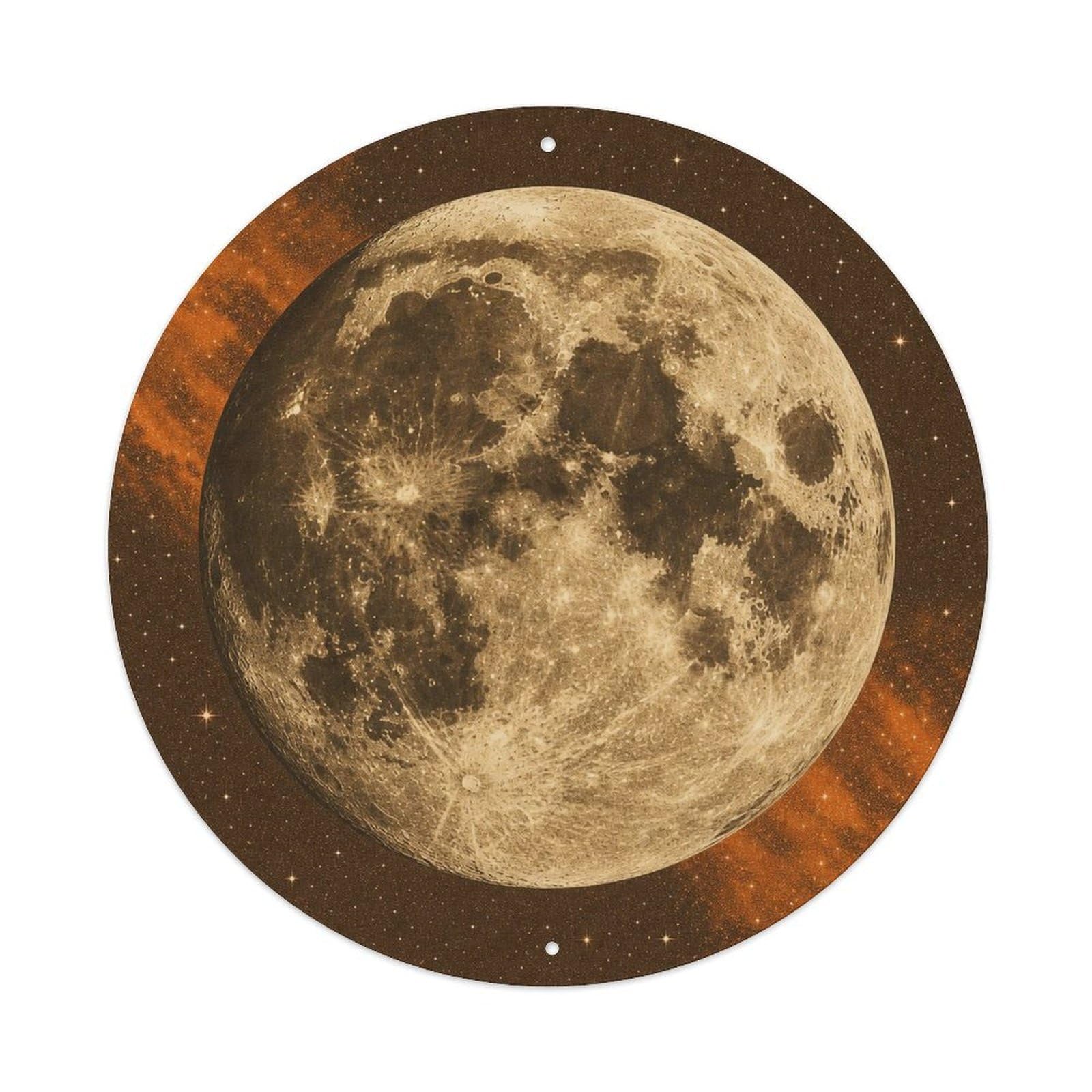 Odgynaw 8X8inch(20X20cm) Telescope Moon Lunar Surface Celestial Science Deep Sky Metal Tin Sign