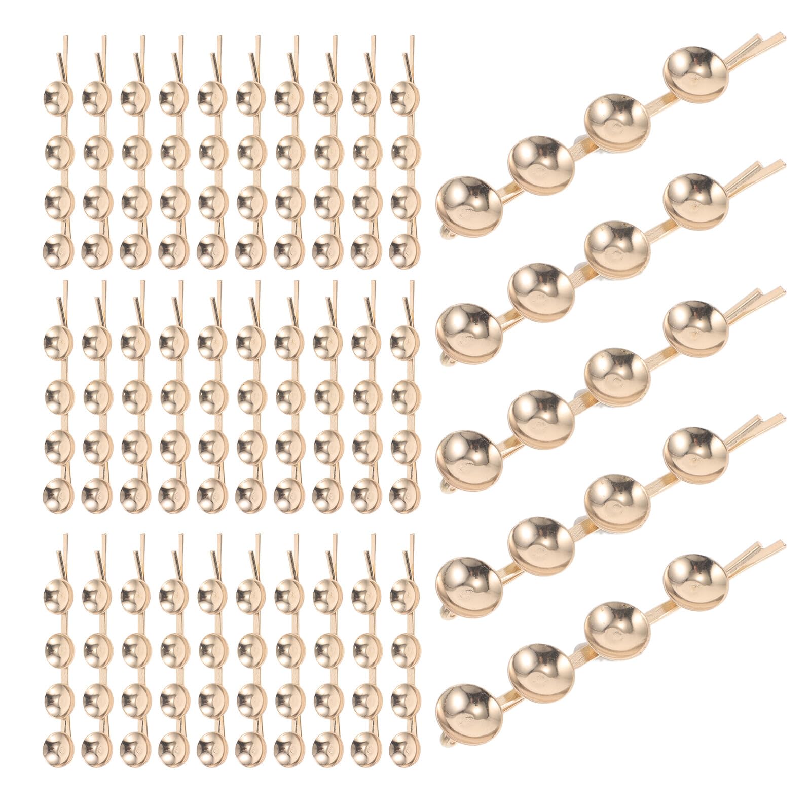 Generic 100 Unidades Pinzas Cabello de Metal Dorado con Bisel Redondo, Personalizables Ajuste Seguro para Manualidades y Proyectos DIY Elegantes