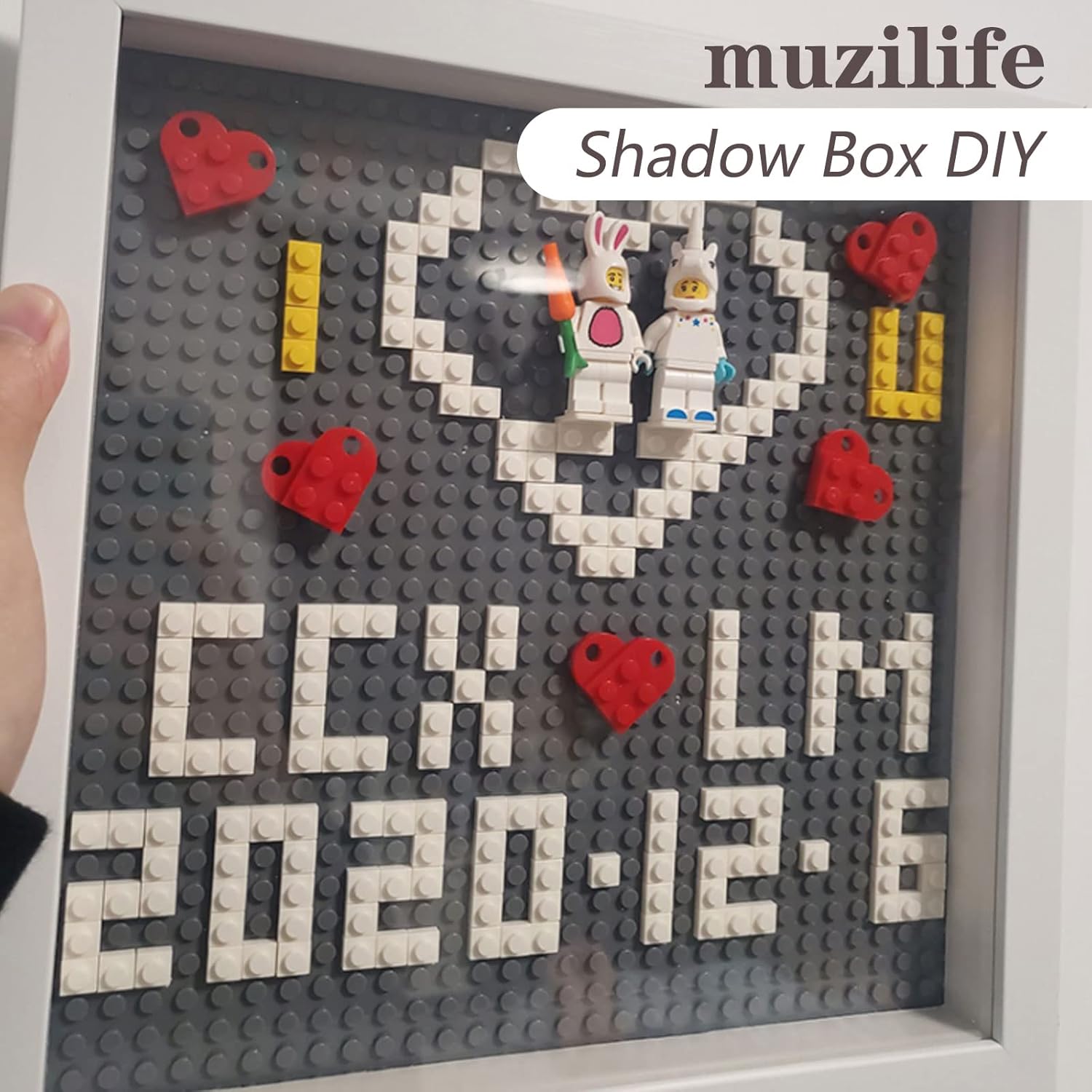 Muzilife 8x8 Shadow Box Picture Frame with Linen Board - Image 5