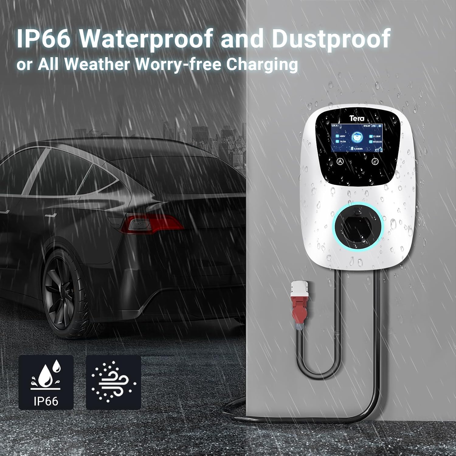 Tera EV Charger IP54 Weather Resistance